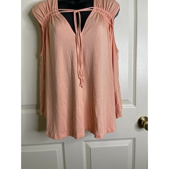 Free People Top Womens Size S NWT Sleeveless Peach Orange Rayon Soft Flowing - Picture 4 of 8